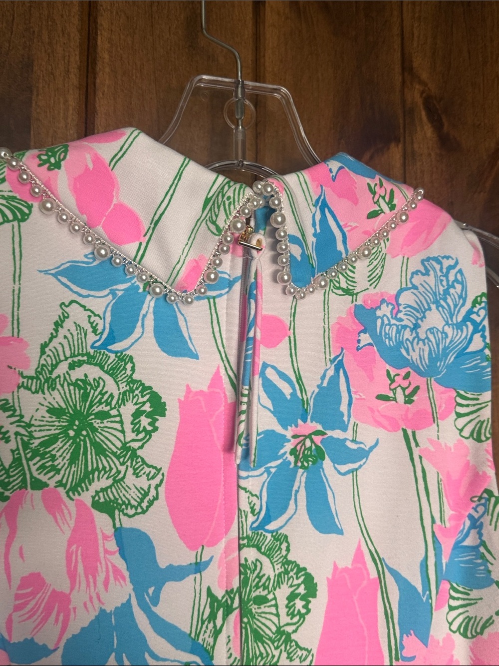 Lilly Pulitzer Pink, Blue & Green Floral Twila Skirted Romper - Picture 7 of 7